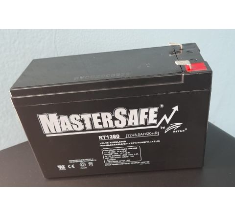 Mastersafe 12V 8AH VRLA Rechargeable Battery (RT1280)