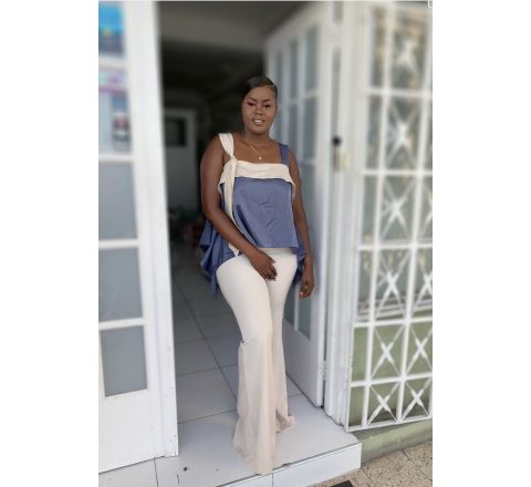 Two Piece Silk Pants Set 