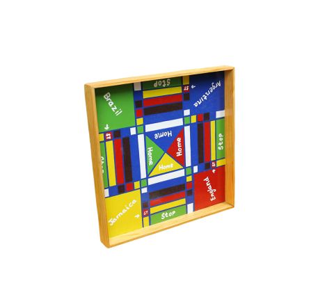 Jamaican Ludo Board + Checkers | 24'' * 24'' Double Sided Game Board | Family Game Night