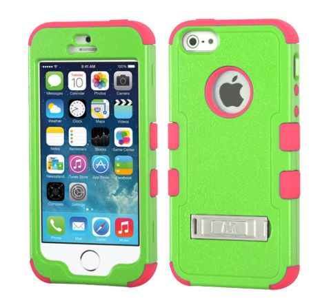 MyBat iPhone 5s/5 Tuff Hybrid Case - Teal Green/Pink
