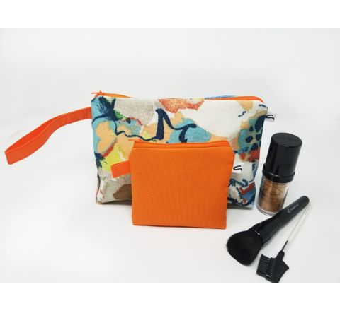 Floral Abstract Makeup Bag Set, Medium 