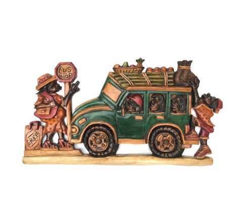 Exotichild, One Stop Drivah, by Barrington Beaumont Cedar Wood Carving 