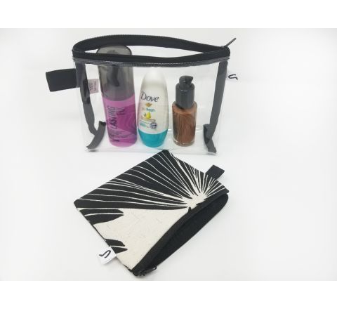 Clear and Tropical makeup Bag Set, Small