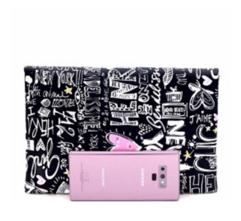 Graffiti Clutch - Black and White