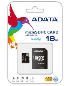 ADATA MicroSDHC Card (Class 4) with SD Adapter - 16GB