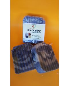 Earth Essence Black Soap - Handmade Detoxifying Face Body Hand Soap for Oily, Blemish-Prone Skin - Men & Women