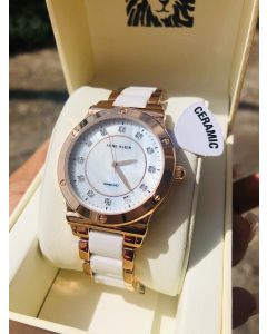 Anne Klein Diamond-Accented Ceramic Watch