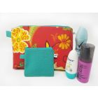 Red Floral Makeup Bag Set, Large