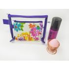 Clear and Floral makeup Bag Set, Small