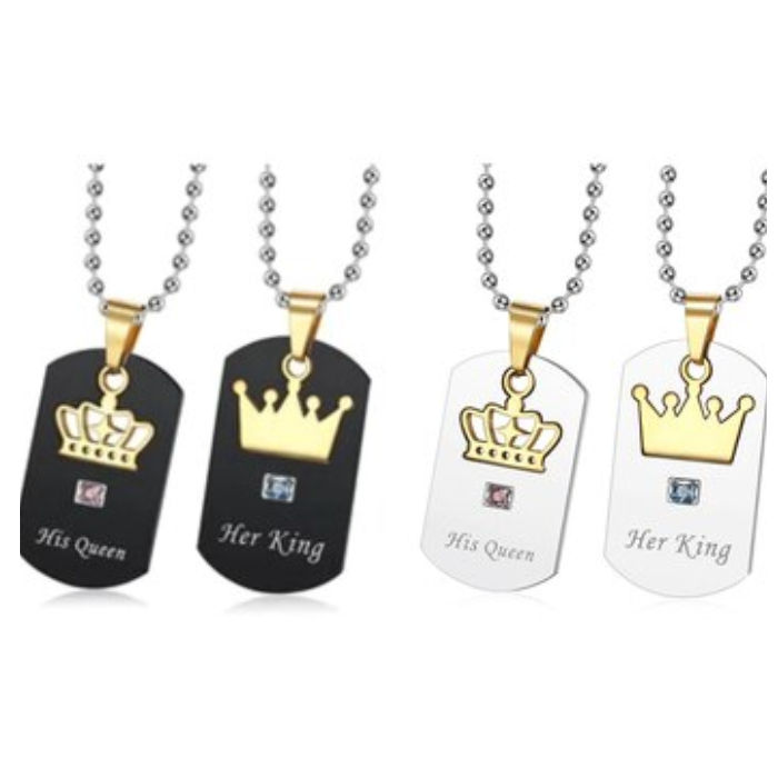 Her king and his queen necklace on sale